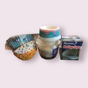 🔥LAST CHANCE  5 for $15 Colorful Printed Cupcake Baking Liners Regular & Mini